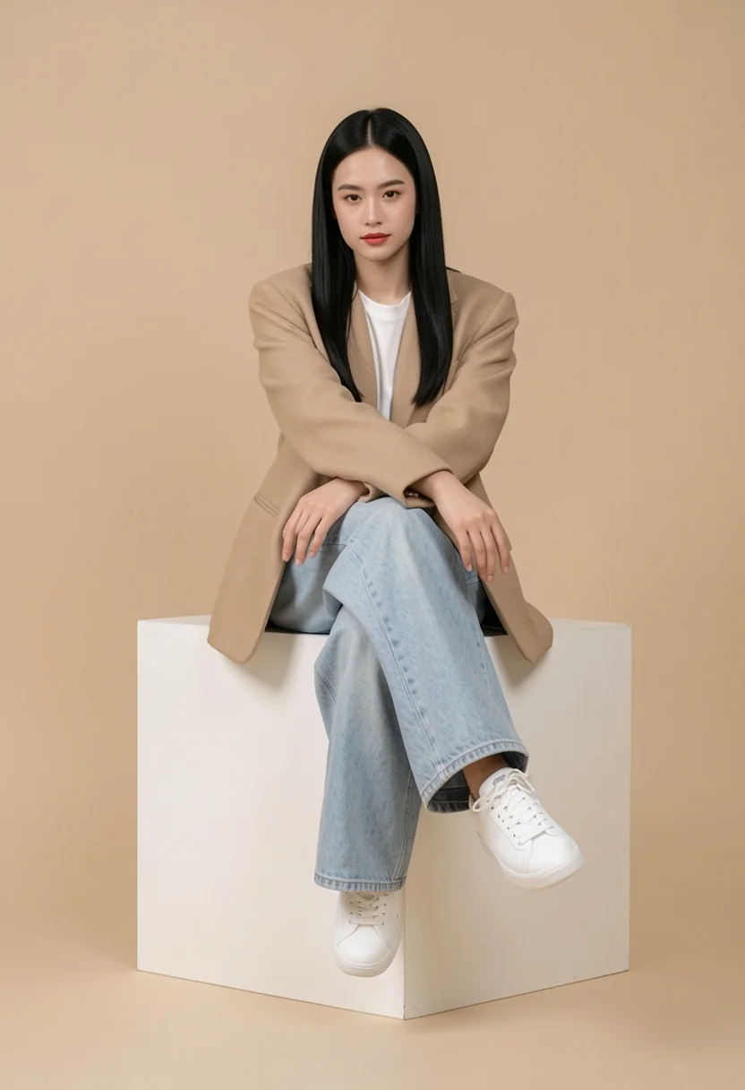 Demo D 成品：同一模特坐姿